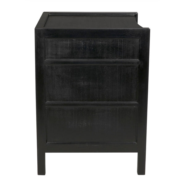 Noir Hampton Night Stand 24" - Elegant Mahogany with Timeless Design and Ample Storage for Your Bedroom Hand Rubbed Black GTAB928HB