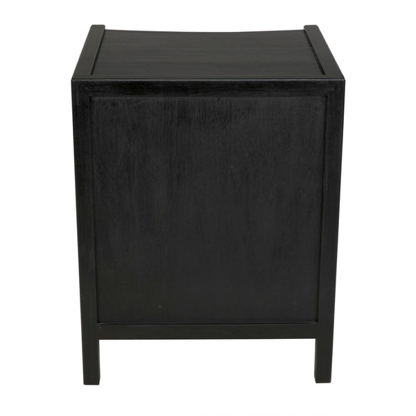 Noir Hampton Night Stand 24" - Elegant Mahogany with Timeless Design and Ample Storage for Your Bedroom Hand Rubbed Black GTAB928HB