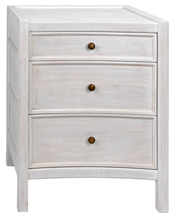 Noir Hampton Night Stand 24" - Elegant Mahogany with Timeless Design and Ample Storage for Your Bedroom White Wash GTAB928WH