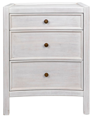 Noir Hampton Night Stand 24" - Elegant Mahogany with Timeless Design and Ample Storage for Your Bedroom White Wash GTAB928WH