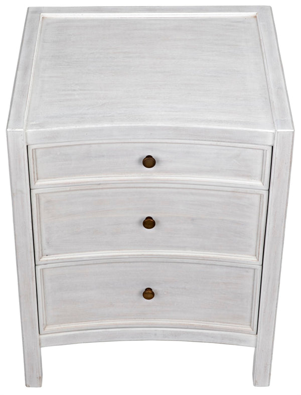 Noir Hampton Night Stand 24" - Elegant Mahogany with Timeless Design and Ample Storage for Your Bedroom White Wash GTAB928WH