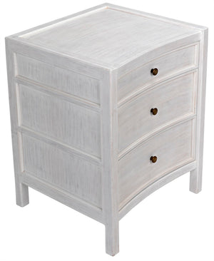 Noir Hampton Night Stand 24" - Elegant Mahogany with Timeless Design and Ample Storage for Your Bedroom White Wash GTAB928WH