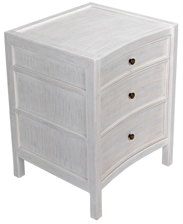 Noir Hampton Night Stand 24" - Elegant Mahogany with Timeless Design and Ample Storage for Your Bedroom White Wash GTAB928WH