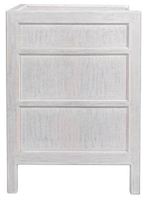 Noir Hampton Night Stand 24" - Elegant Mahogany with Timeless Design and Ample Storage for Your Bedroom White Wash GTAB928WH