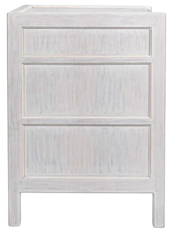 Noir Hampton Night Stand 24" - Elegant Mahogany with Timeless Design and Ample Storage for Your Bedroom White Wash GTAB928WH