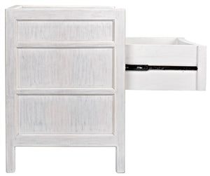 Noir Hampton Night Stand 24" - Elegant Mahogany with Timeless Design and Ample Storage for Your Bedroom White Wash GTAB928WH