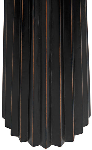 Noir Orson Side Table - Artisan-Crafted Mahogany Accent with Gold Trim for Modern Elegance and Style Hand Rubbed Black W/ Light Brown Highlights GTAB939HB