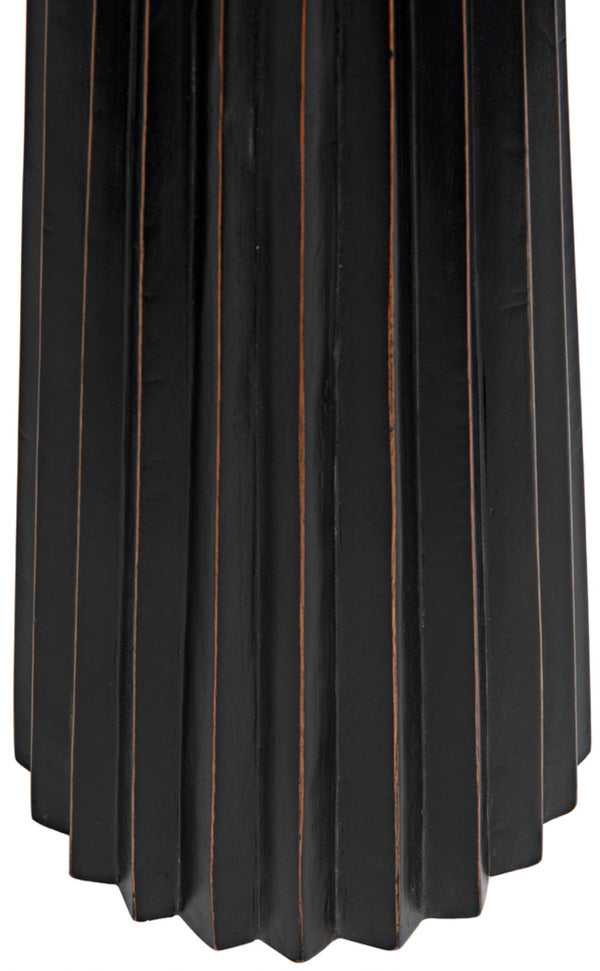 Noir Orson Side Table - Artisan-Crafted Mahogany Accent with Gold Trim for Modern Elegance and Style Hand Rubbed Black W/ Light Brown Highlights GTAB939HB