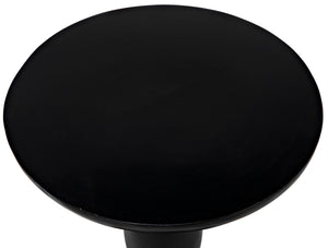 Noir Adonis Hand-Carved Side Table in Hand-Rubbed Black - Elegant Mahogany Accent for Any Space GTAB942HB