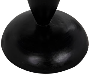 Noir Adonis Hand-Carved Side Table in Hand-Rubbed Black - Elegant Mahogany Accent for Any Space GTAB942HB