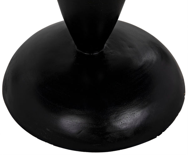 Noir Adonis Hand-Carved Side Table in Hand-Rubbed Black - Elegant Mahogany Accent for Any Space GTAB942HB