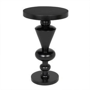 Noir Fenring Side Table - Hand-Rubbed Black Mahogany Accent Table for Modern & Traditional Décor GTAB945HB
