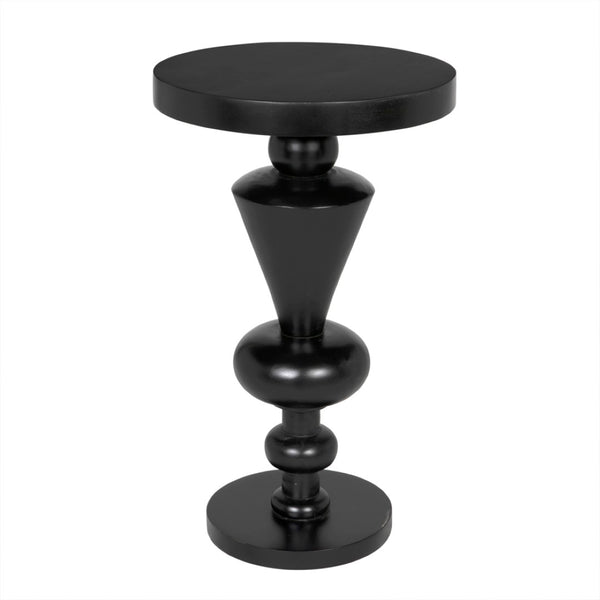 Noir Fenring Side Table - Hand-Rubbed Black Mahogany Accent Table for Modern & Traditional Décor GTAB945HB
