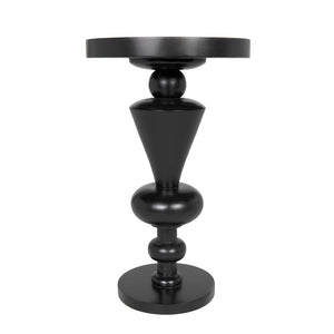 Noir Fenring Side Table - Hand-Rubbed Black Mahogany Accent Table for Modern & Traditional Décor GTAB945HB