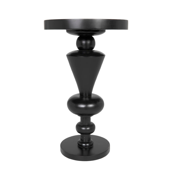 Noir Fenring Side Table - Hand-Rubbed Black Mahogany Accent Table for Modern & Traditional Décor GTAB945HB