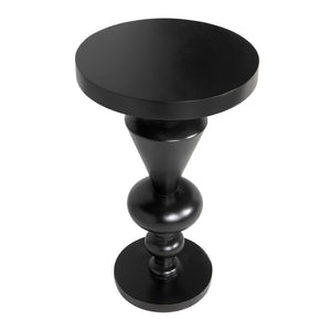 Noir Fenring Side Table - Hand-Rubbed Black Mahogany Accent Table for Modern & Traditional Décor GTAB945HB