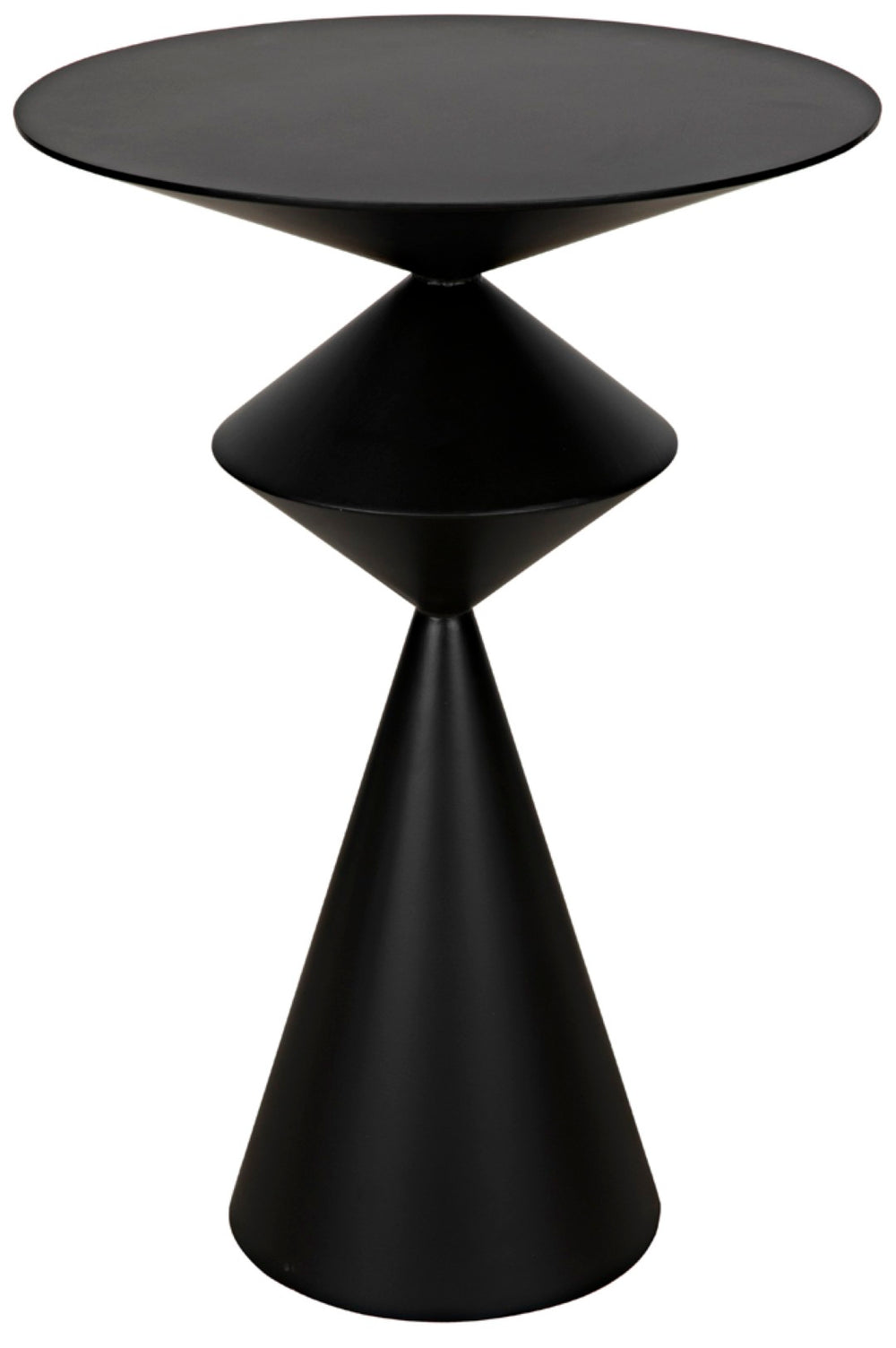 Noir Zasa Handcrafted Black Iron Side Table – Modern Geometric Design for Versatile Home Decor Use GTAB947MTB