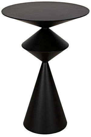 Noir Zasa Handcrafted Black Iron Side Table – Modern Geometric Design for Versatile Home Decor Use GTAB947MTB