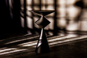 Noir Zasa Handcrafted Black Iron Side Table – Modern Geometric Design for Versatile Home Decor Use GTAB947MTB