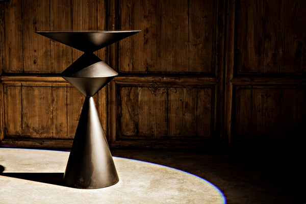 Noir Zasa Handcrafted Black Iron Side Table – Modern Geometric Design for Versatile Home Decor Use GTAB947MTB