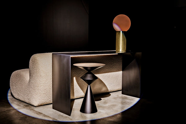 Noir Zasa Handcrafted Black Iron Side Table – Modern Geometric Design for Versatile Home Decor Use GTAB947MTB