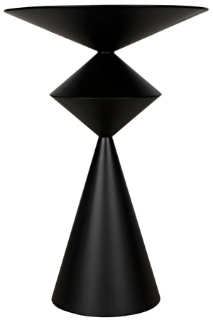 Noir Zasa Handcrafted Black Iron Side Table – Modern Geometric Design for Versatile Home Decor Use GTAB947MTB