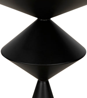 Noir Zasa Handcrafted Black Iron Side Table – Modern Geometric Design for Versatile Home Decor Use GTAB947MTB