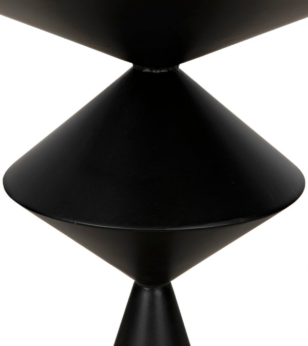 Noir Zasa Handcrafted Black Iron Side Table – Modern Geometric Design for Versatile Home Decor Use GTAB947MTB