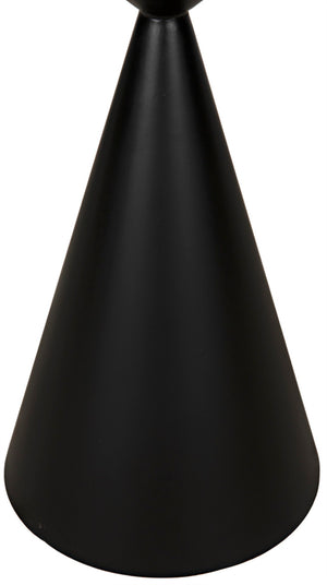 Noir Zasa Handcrafted Black Iron Side Table – Modern Geometric Design for Versatile Home Decor Use GTAB947MTB