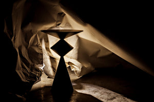 Noir Zasa Handcrafted Black Iron Side Table – Modern Geometric Design for Versatile Home Decor Use GTAB947MTB