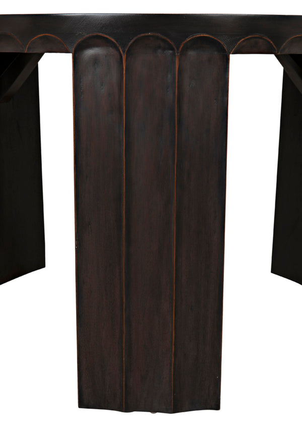 Noir Fluted Side Table - Elegant Fluted Design with Pale Finish & Light Brown Trim for Stylish Decor GTAB951P