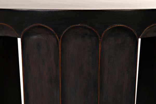 Noir Fluted Side Table - Elegant Fluted Design with Pale Finish & Light Brown Trim for Stylish Decor GTAB951P