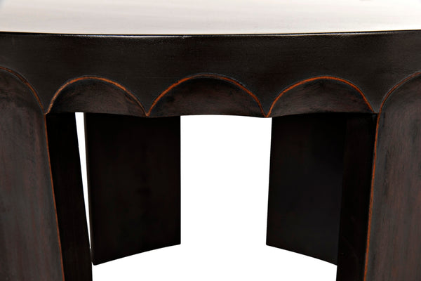 Noir Fluted Side Table - Elegant Fluted Design with Pale Finish & Light Brown Trim for Stylish Decor GTAB951P