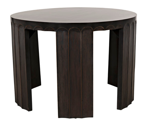 Noir Fluted Side Table - Elegant Fluted Design with Pale Finish & Light Brown Trim for Stylish Decor GTAB951P