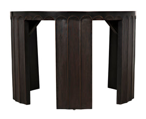 Noir Fluted Side Table - Elegant Fluted Design with Pale Finish & Light Brown Trim for Stylish Decor GTAB951P