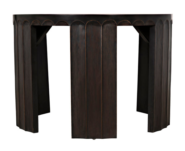 Noir Fluted Side Table - Elegant Fluted Design with Pale Finish & Light Brown Trim for Stylish Decor GTAB951P