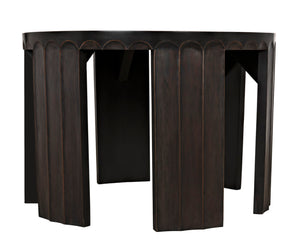 Noir Fluted Side Table - Elegant Fluted Design with Pale Finish & Light Brown Trim for Stylish Decor GTAB951P