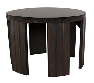 Noir Fluted Side Table - Elegant Fluted Design with Pale Finish & Light Brown Trim for Stylish Decor GTAB951P
