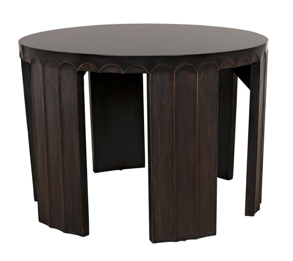 Noir Fluted Side Table - Elegant Fluted Design with Pale Finish & Light Brown Trim for Stylish Decor GTAB951P