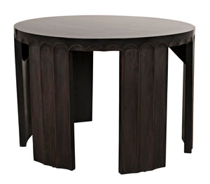 Noir Fluted Side Table - Elegant Fluted Design with Pale Finish & Light Brown Trim for Stylish Decor GTAB951P