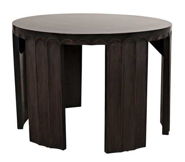 Noir Fluted Side Table - Elegant Fluted Design with Pale Finish & Light Brown Trim for Stylish Decor GTAB951P