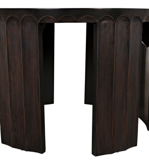 Noir Fluted Side Table - Elegant Fluted Design with Pale Finish & Light Brown Trim for Stylish Decor GTAB951P