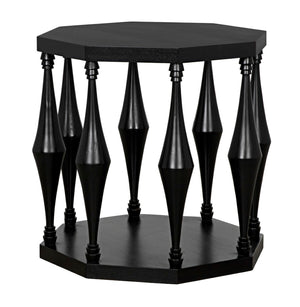 Noir Marceo Handcrafted Black Side Table - Contemporary Mahogany Accent for Living Room & Bedroom Decor GTAB964HB