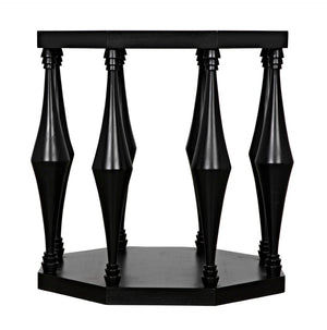 Noir Marceo Handcrafted Black Side Table - Contemporary Mahogany Accent for Living Room & Bedroom Decor GTAB964HB