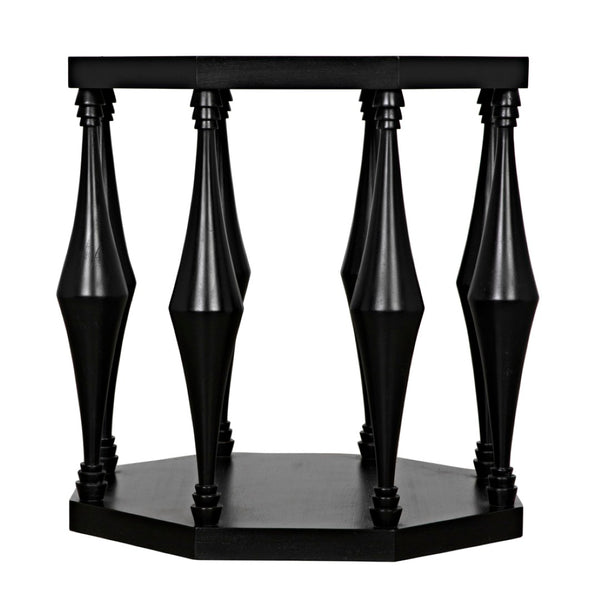 Noir Marceo Handcrafted Black Side Table - Contemporary Mahogany Accent for Living Room & Bedroom Decor GTAB964HB