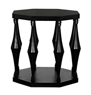 Noir Marceo Handcrafted Black Side Table - Contemporary Mahogany Accent for Living Room & Bedroom Decor GTAB964HB