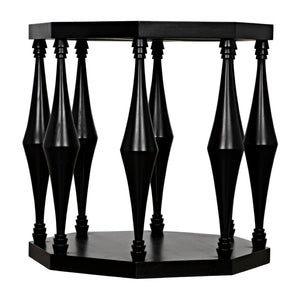 Noir Marceo Handcrafted Black Side Table - Contemporary Mahogany Accent for Living Room & Bedroom Decor GTAB964HB