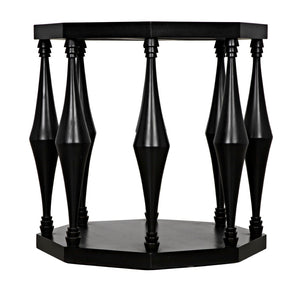 Noir Marceo Handcrafted Black Side Table - Contemporary Mahogany Accent for Living Room & Bedroom Decor GTAB964HB