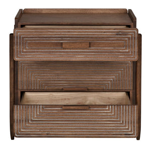 Noir Savino Handcrafted Walnut Side Table – Contemporary Design, Dark Finish, Perfect for Any Space GTAB970DW