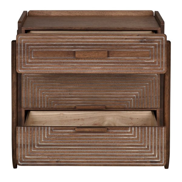 Noir Savino Handcrafted Walnut Side Table – Contemporary Design, Dark Finish, Perfect for Any Space GTAB970DW